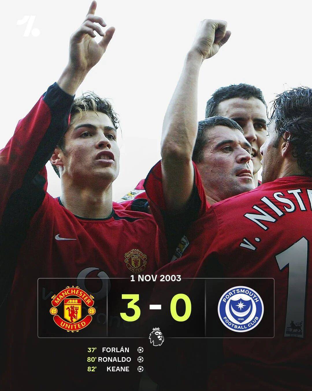 C罗曼联首球22年纪念日父子同时进球！延续传奇，离千球又近一步